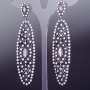 Earrings with white crystals 'Mesh' silver