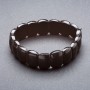 Stretch bracelet in black agate 'chain' 15x11mm