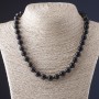 Sun Obsidian Necklace with smooth round beads, 10mm diameter, 45cm length