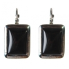 Sale Agate Earrings, smooth bezel, rectangular stone 2.3×1.8 cm, length 3.5 cm