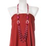 Long tiered necklace \"Raspberry Jam\" raspberry agate, length 105 cm