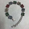Bracelet with Colored Crystals, Silver-Toned Metal, 18-22 cm+