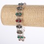 Two-row bracelet with colored crystals in a 'drip silver' finish, length 17–22 cm