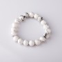 Elastic bracelet with chalcedony stone, smooth beads, 10 mm diameter on elastic