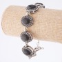 Clearance Agate bracelet in a 'dot cross' setting, oval stone 22×18 mm, 7 pcs, length 20–22 cm