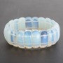 Moonstone bracelet on elastic, rectangular link 2.5×1 cm