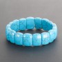 Turquoise Bracelet (pressed) on elastic, glossy rectangular links 1.5 x 1 cm