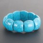 Turquoise Bracelet (pressed) on elastic, glossy convex rectangular link 1.8 x 2.1 cm