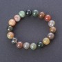 Multicolored Jasper Bracelet on Elastic with Smooth Beads, 10 mm Diameter