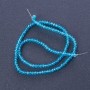 Beads Czech Crystal, transparent blue-turquoise color, 37 cm length, 3.5 mm diameter
