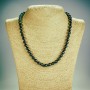 Hematite natural stone necklace with smooth beads, length 45 cm, 8 mm diameter