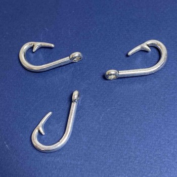 Silver Hook Findings, 3.7×2 cm, set of 5