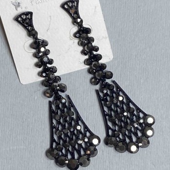 Long evening earrings, 8 cm long