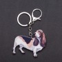 Basset decoupage keychain from the 'Friend' series, 13 cm long