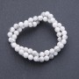 Howlite natural stone beads on thread, round, 6 mm diameter, 38 cm length