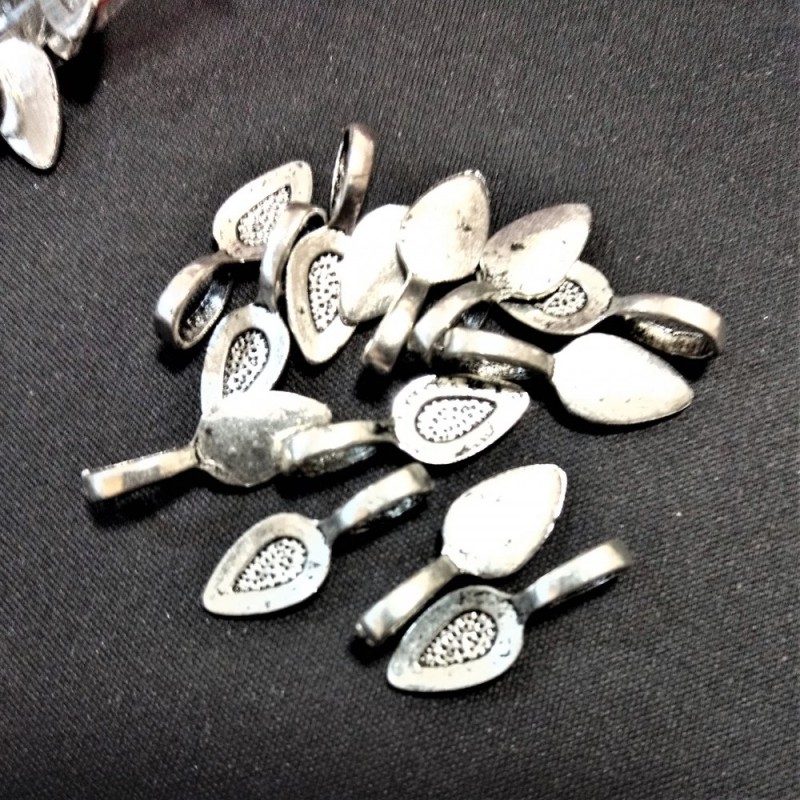 Bezel for cabochon pendant without through hole, 21 mm, 20 g +/- 22 pcs