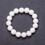 Elastic bracelet with white sponge coral beads, 12 mm diameter, 18 cm length