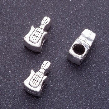 Pandora bead guitar 8x15mm, 4mm hole, faceted, 20 g +/- 7 pcs