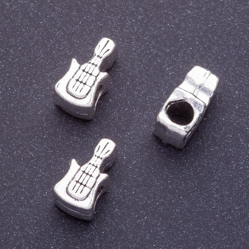 Pandora bead guitar 8x15mm, 4mm hole, faceted, 20 g +/- 7 pcs