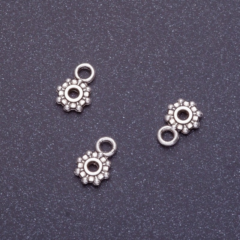 Bail hardware, length 9 mm, d1-6 mm, d2-1.5 mm, d3 mm, silver color, packaging 20 g, ±104 pcs