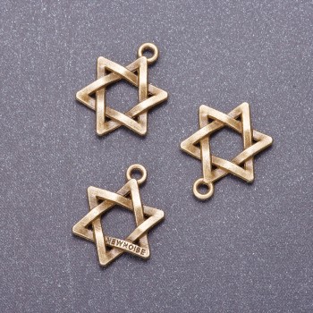 Bronze Star of David Pendant 18mm