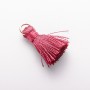 Craft component: Mini brush with ring 'silk' color maroon, length 2 cm, diameter 5 mm, price per piece