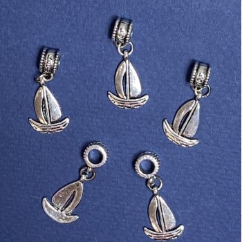 Bail with Pendant 'Pandora Ship', 3 cm length, Pack of 5