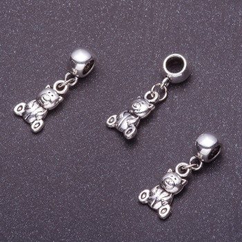 Bail with Pandora Bear pendant, 3 cm long, 5 pcs