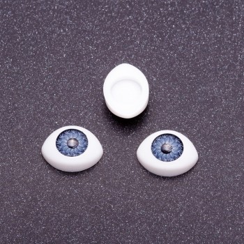 Fittings 'Lifelike Eyes' – Gray with pupil, 8mm diameter, 11×14mm size, packaging 50 pairs