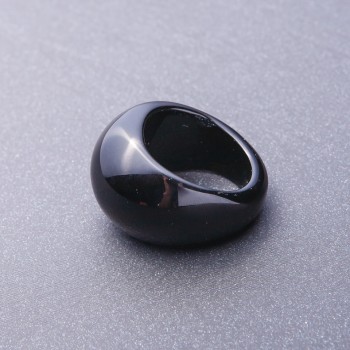 Natural Stone Ring Black Agate, sizes 17, 18, 19
