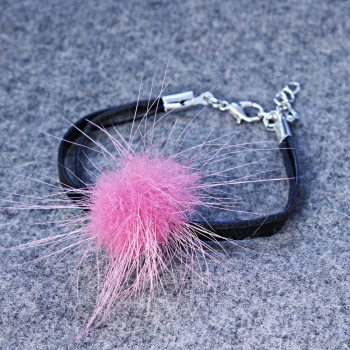 Lilac natural fur bracelet