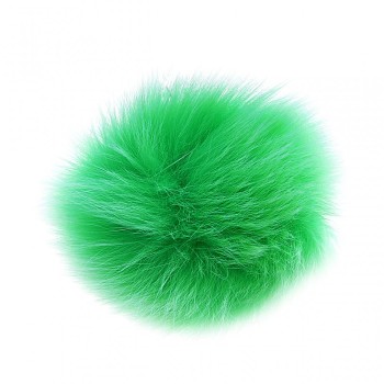 Green Fur Pom-Pom Keychain on Elastic Band
