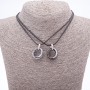 Pair Friendship Pendant 'Cord Rings', cord length 45 cm, metal color 'silver'