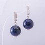 Elegant Lazurite Earrings, 12mm diameter
