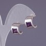 Purple Crystal Earrings 13x9 mm