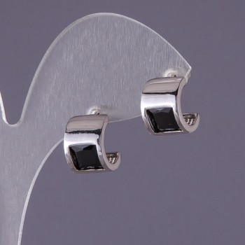 Earrings with black crystals 13x9mm