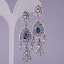 Earrings with blue crystals 'Eastern Beauty', length 6.5 cm