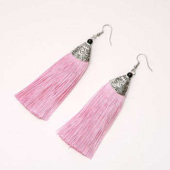 Earrings Tassels 'Almina' pink, 10 cm long