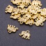 Pendant findings Elephant 'Antique Gold', diameter 14 mm, length 12 mm hole diameter mm packaging 20 g +/- 22 pcs
