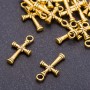 Pendant hardware 'Cross' antique gold, diameter 11mm, length 20mm, hole diameter 3mm, packaging 20 g ± 23 pcs