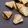 Bead cap end for beads in 'antique gold', diameter 18x19x7 mm, hole Ø 5 mm, packaging 20 g ± 6 pcs