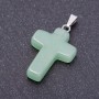 Cross Pendant, Nephrite Stone 18x27mm