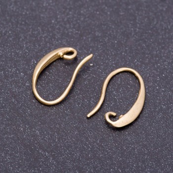 Ear hooks for earrings, length 15 mm, color 'Light Bronze'