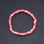 Bracelet 'Tourmaline' (synthetic) white-pink 'calico' beads, diameter 6x4 mm, on elastic