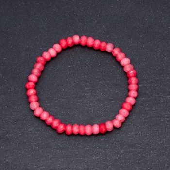 Bracelet 'Tourmaline' (synthetic) dark pink, 6×4 mm on elastic