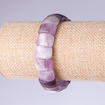 Amethyst Link Bracelet 15×11 mm on Elastic