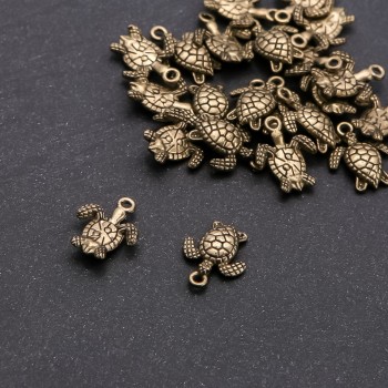 Bronze Turtle Fittings, diameter 1.5 mm, length 16x13 mm, packaging 20 g +/- 22 pcs