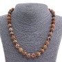 Landscape Jasper Necklace, natural stone, 10 mm beads, 46 cm length