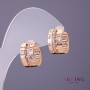 Xuping Earrings, 2 mm and 9 mm stones, 15 mm length, gold color