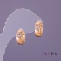 Xuping Earrings with white stones, 5 mm diameter, 13 mm length, gold color